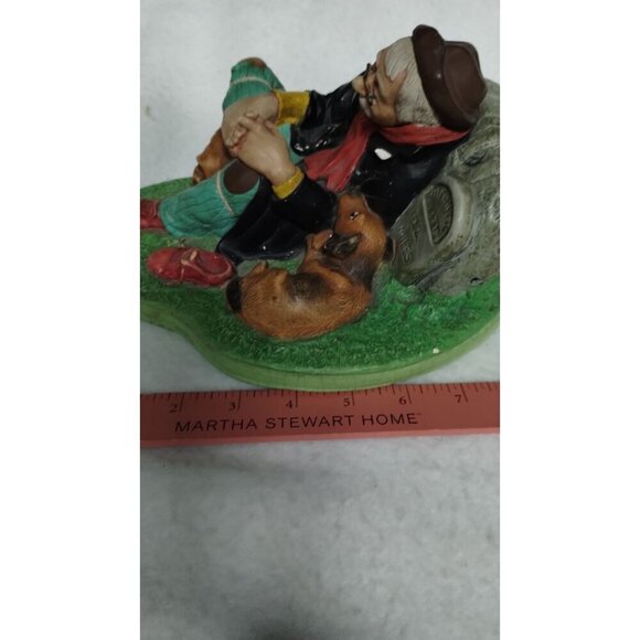 Vintage Chalkware Travelers Rest Homeless Man & Dog Figurine‎ Hand-Painted - Picture 16 of 16